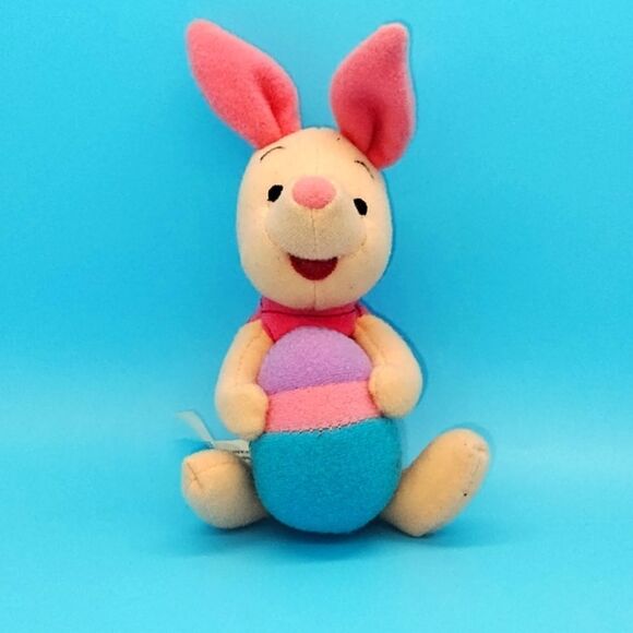 Vintage Mattel Easter Piglet Mini Plush 5" Winnie the Pooh Egg 1998 90's - Picture 1 of 7